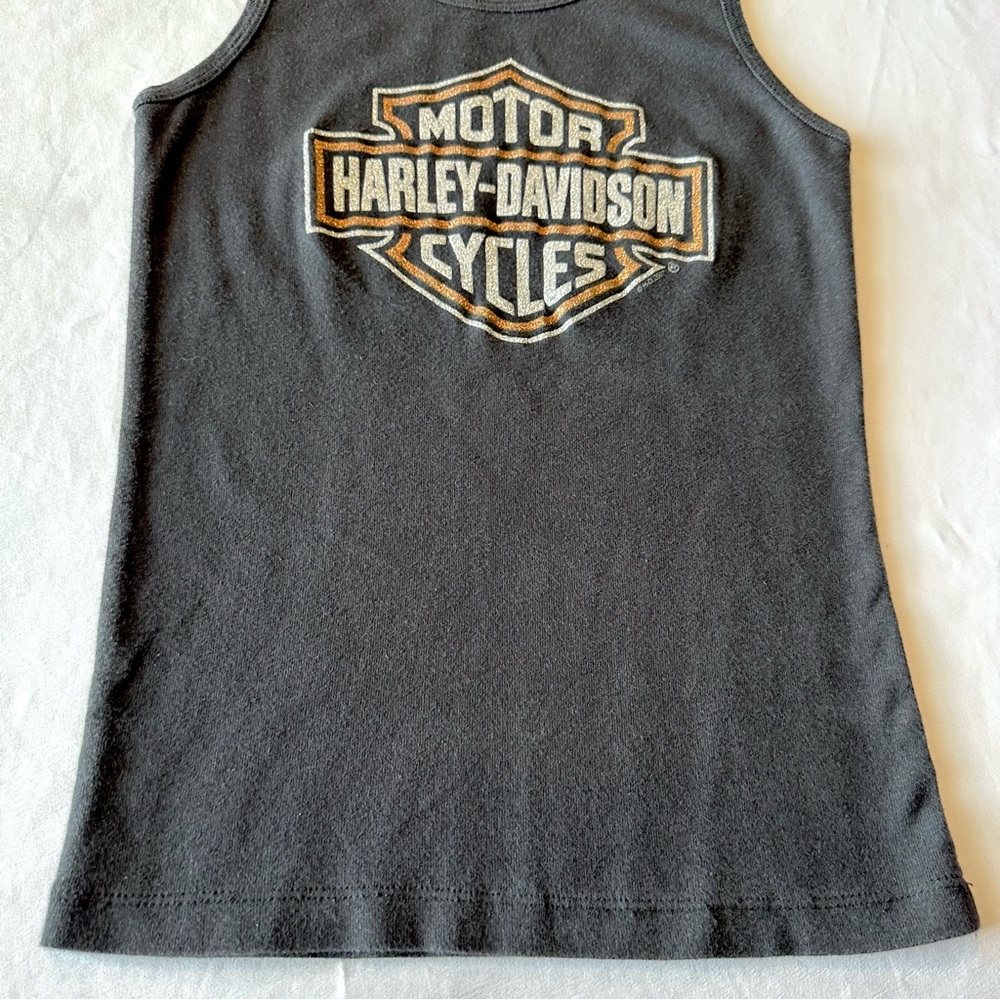 Harley Davidson Womens Tank Top Y2K Weiblers Davenport Iowa Glitter Logo Size M - Picture 6 of 16